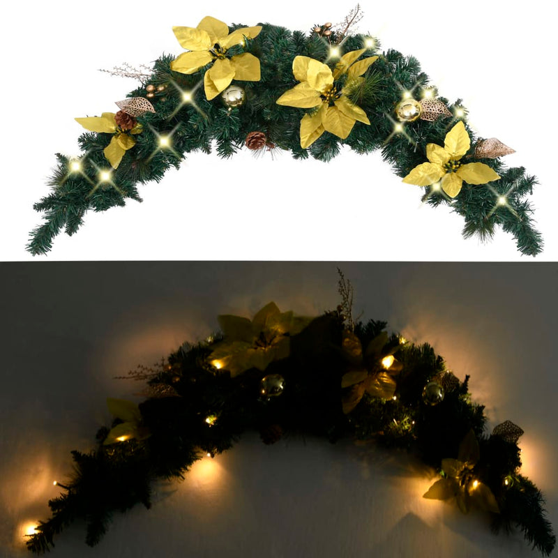 Afbeelding laden in galerijviewer, Vidaxl kerstboog met led-lampjes 90 cm pvc groen

