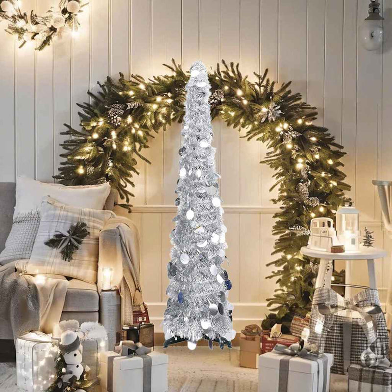 Afbeelding laden in galerijviewer, Vidaxl kunstkerstbomen pet silver
