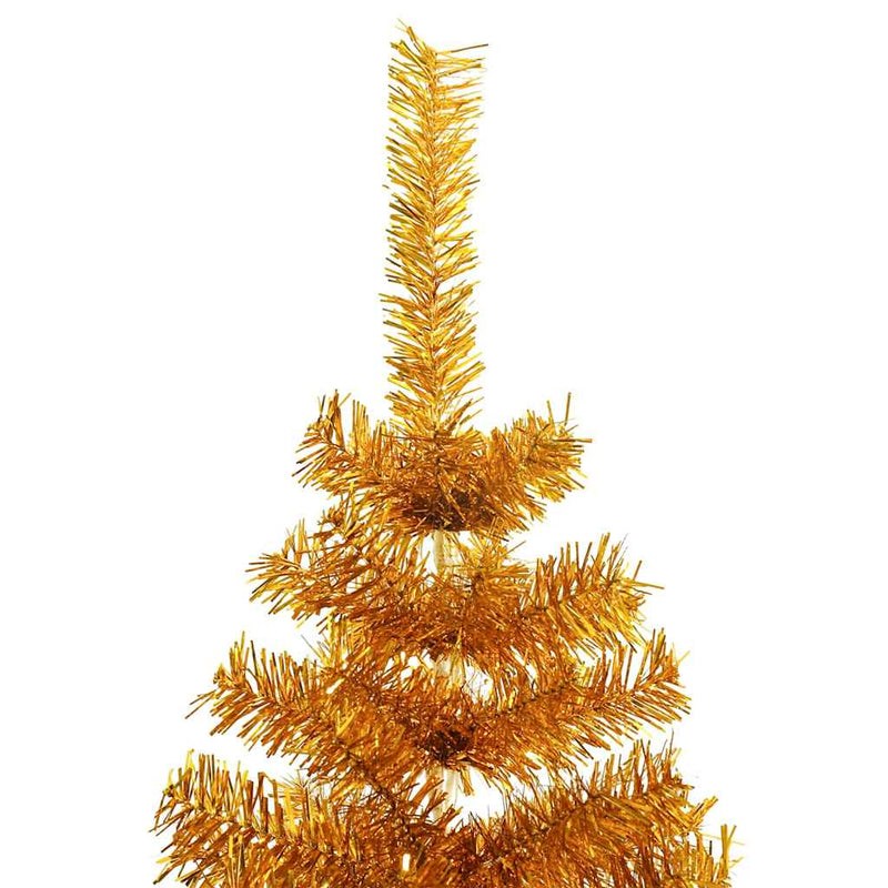 Afbeelding laden in galerijviewer, Vidaxl kunstkerstboom met standaard 210 cm pet goudkleurig
