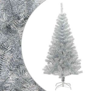 Vidaxl kunstkerstboom met standaard 150 cm pet zilverkleurig