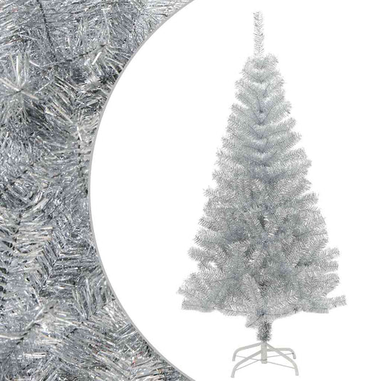 Vidaxl kunstkerstboom met standaard 150 cm pet zilverkleurig