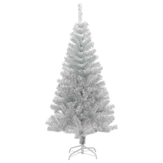 Vidaxl kunstkerstboom met standaard 150 cm pet zilverkleurig