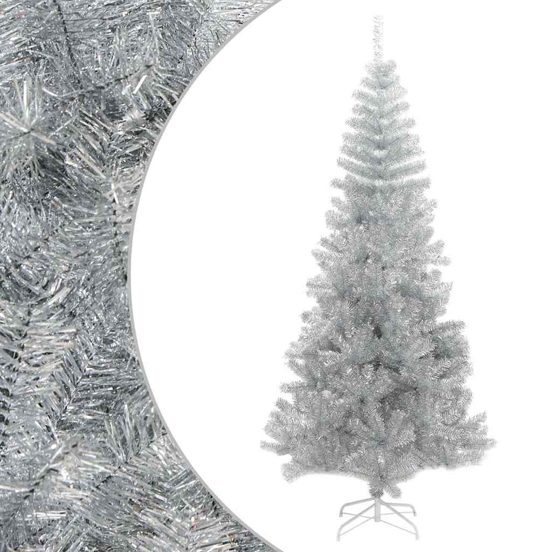 Afbeelding laden in galerijviewer, Vidaxl kunstkerstboom met standaard 210 cm pet zilverkleurig

