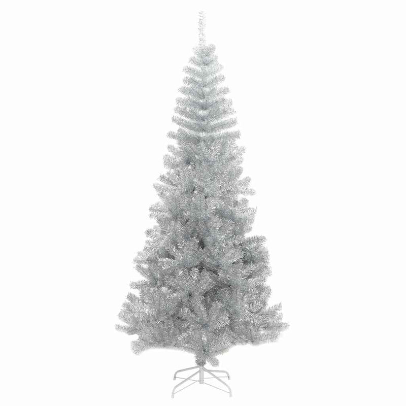 Afbeelding laden in galerijviewer, Vidaxl kunstkerstboom met standaard 210 cm pet zilverkleurig

