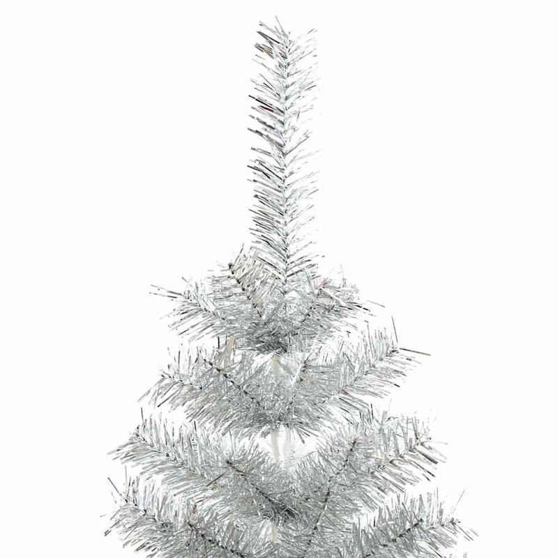 Afbeelding laden in galerijviewer, Vidaxl kunstkerstboom met standaard 210 cm pet zilverkleurig

