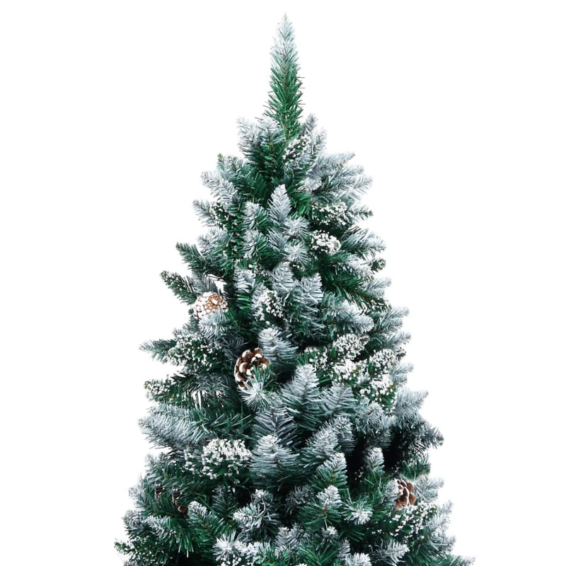 Afbeelding laden in galerijviewer, Vidaxl kunstkerstboom met dennenappels en witte sneeuw 210 cm
