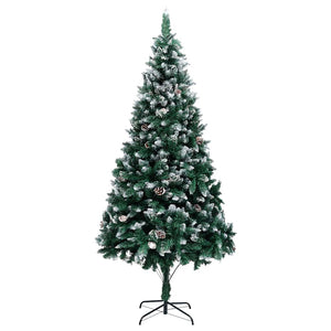 Vidaxl kunstkerstboom met dennenappels en witte sneeuw 240 cm