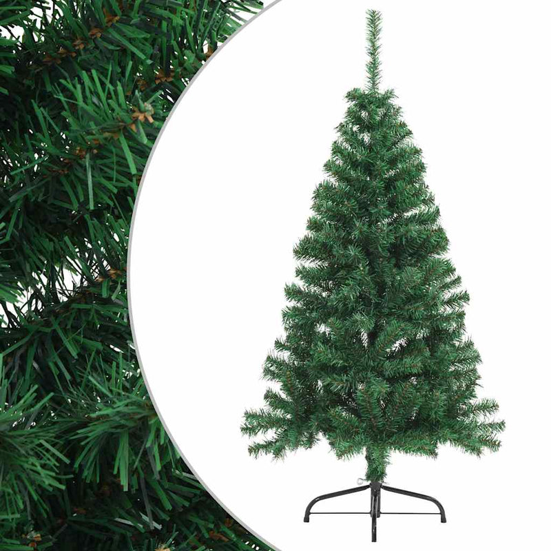 Afbeelding laden in galerijviewer, Vidaxl kunstkerstboom met standaard half 150 cm pvc groen
