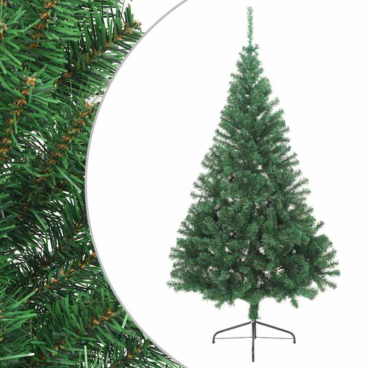 Vidaxl kunstkerstboom met standaard half 210 cm pvc groen