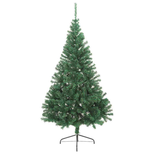 Vidaxl kunstkerstboom met standaard half 210 cm pvc groen