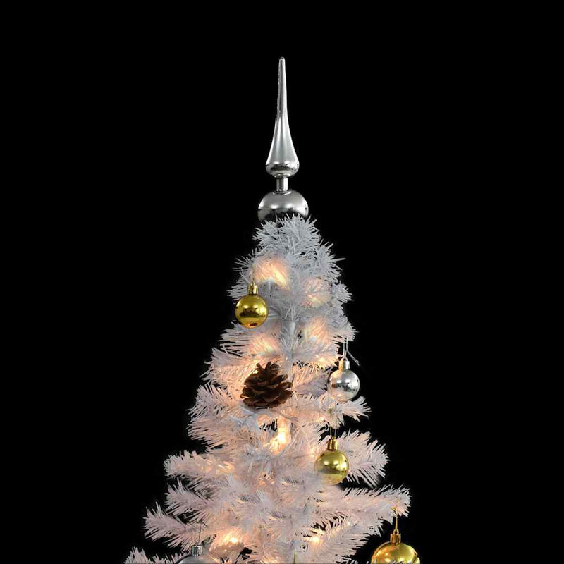 Afbeelding laden in galerijviewer, Vidaxl kunstkerstboom met verlichting en kerstballen 150 cm wit
