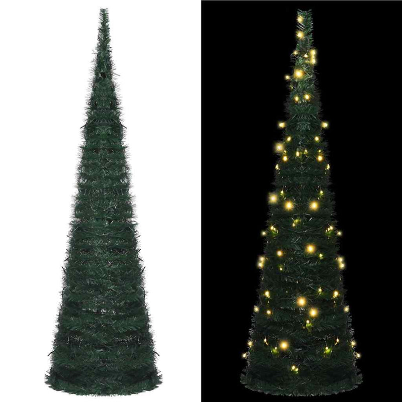 Afbeelding laden in galerijviewer, Vidaxl kunstkerstboom met verlichting pop-up 210 cm groen
