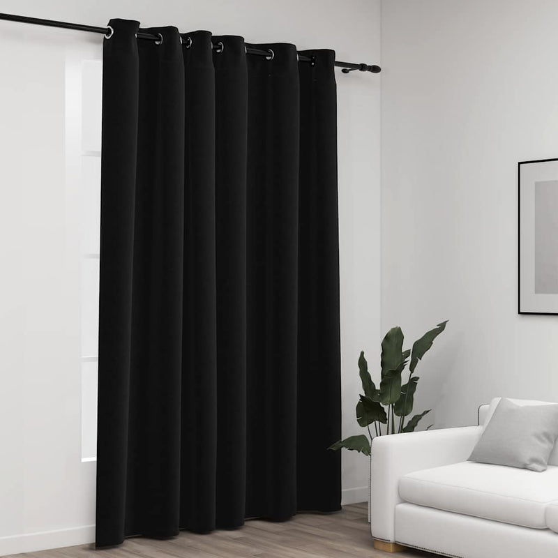 Afbeelding laden in galerijviewer, Vidaxl gordijn linnen-look verduisterend met ogen 290x245 cm antraciet
