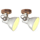Vidaxl wand- plafondlampen industrieel 2 st e27 20x25 cm zilverkleurig