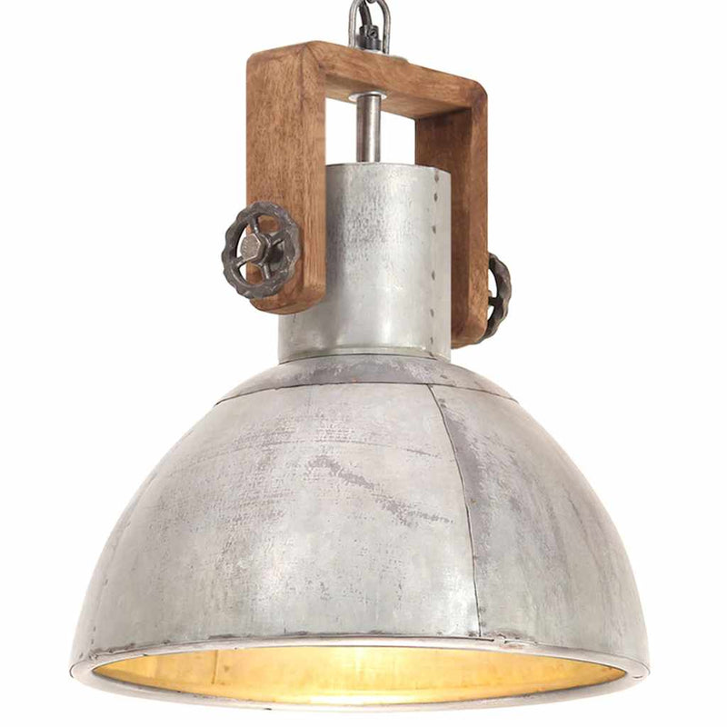 Afbeelding laden in galerijviewer, Vidaxl hanglamp industrieel rond 25 w e27 30 cm zilverkleurig
