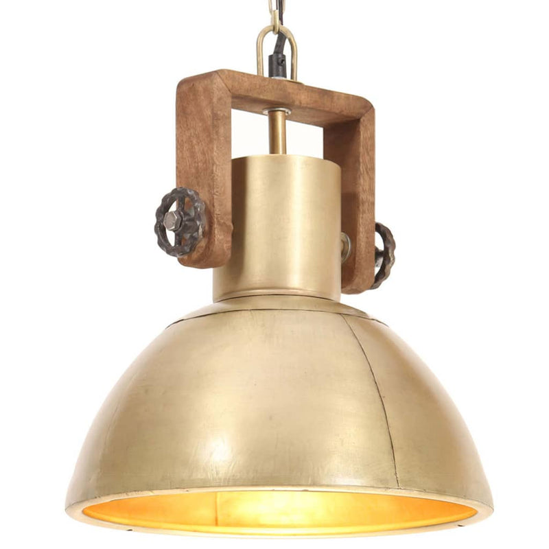 Afbeelding laden in galerijviewer, Vidaxl hanglamp industrieel rond 25 w e27 30 cm messingkleurig

