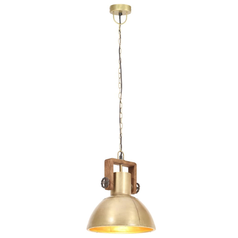 Afbeelding laden in galerijviewer, Vidaxl hanglamp industrieel rond 25 w e27 30 cm messingkleurig
