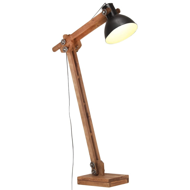 Afbeelding laden in galerijviewer, VidaXL Vloerlamp E27 massief mangohout zwart
