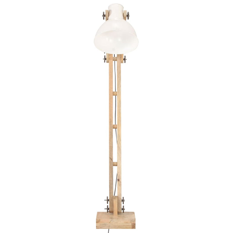 Afbeelding laden in galerijviewer, VidaXL Vloerlamp E27 massief mangohout wit
