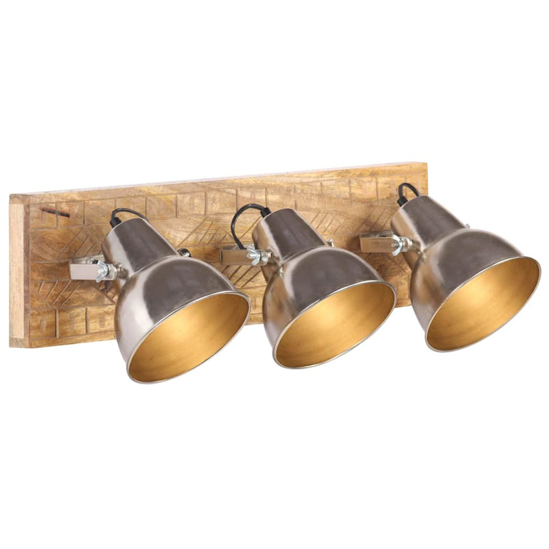 Afbeelding laden in galerijviewer, Vidaxl wandlamp industrieel e27 70x23 cm mangohout zilverkleurig
