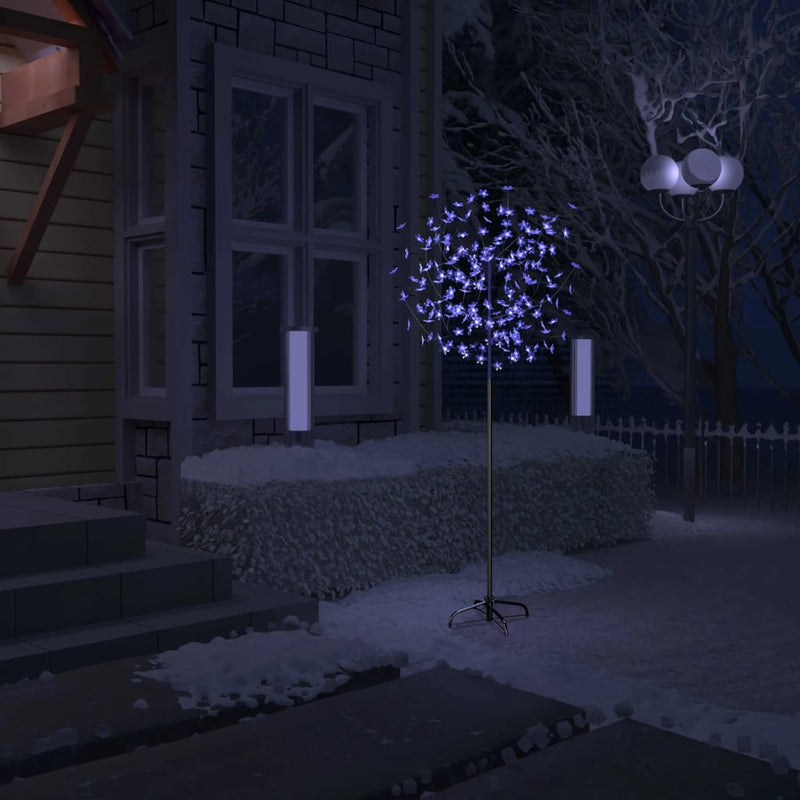 Afbeelding laden in galerijviewer, VidaXL Kerstboom 200 LED's blauw wit licht kersenbloesem 180 cm
