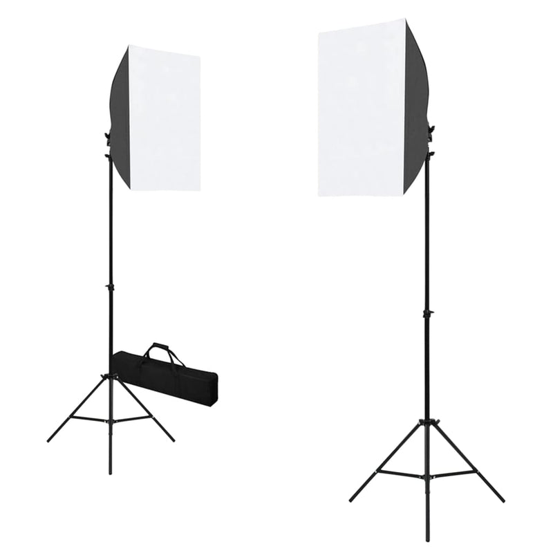 Afbeelding laden in galerijviewer, Vidaxl fotostudioset met softboxlampen en achtergrond
