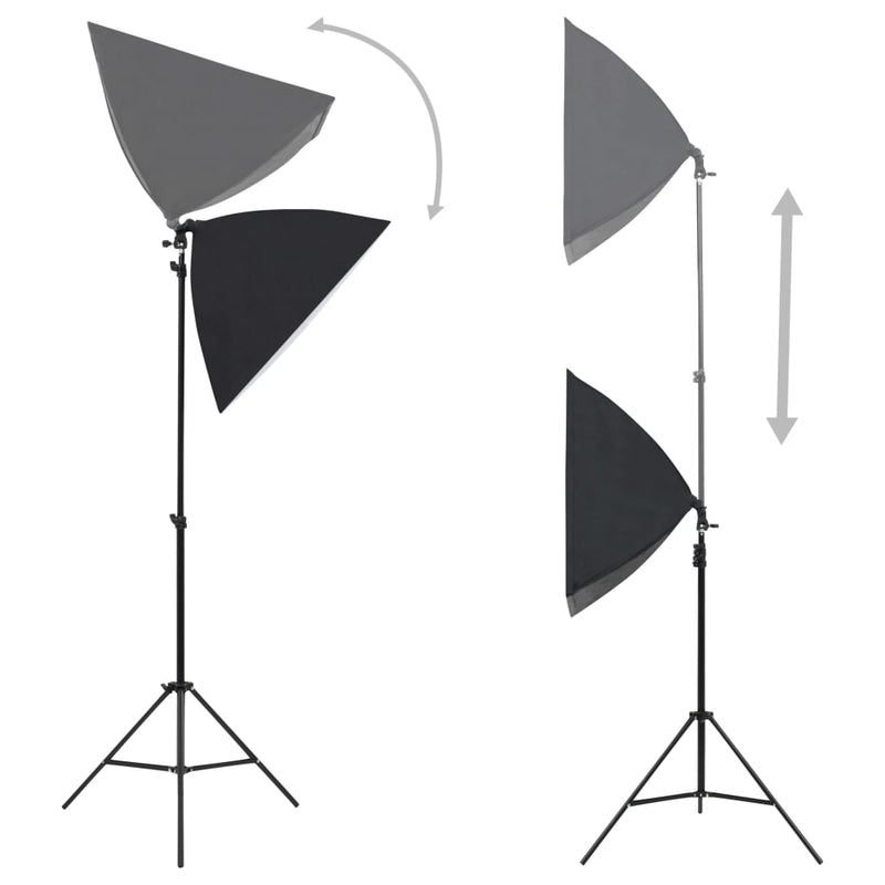 Afbeelding laden in galerijviewer, Vidaxl fotostudioset met softboxlampen en achtergrond
