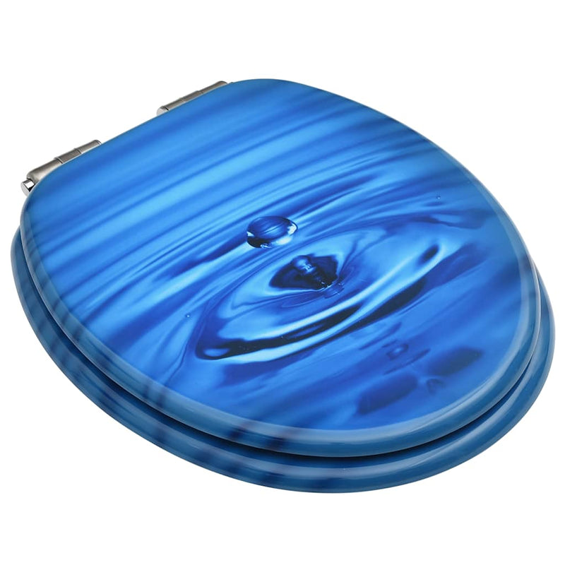 Afbeelding laden in galerijviewer, Vidaxl toiletbril met soft-close deksel waterdruppel mdf blauw
