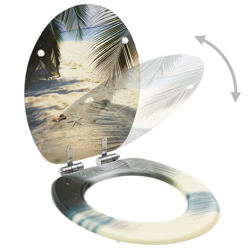 Afbeelding laden in galerijviewer, Vidaxl toiletbril met soft-close deksel strand mdf
