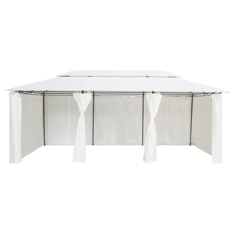 Afbeelding laden in galerijviewer, VidaXL Prieel met gordijnen 180g m² 600x298x270 cm wit
