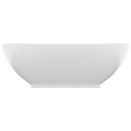 Vidaxl wastafel ovaal 40x33 cm keramiek matwit