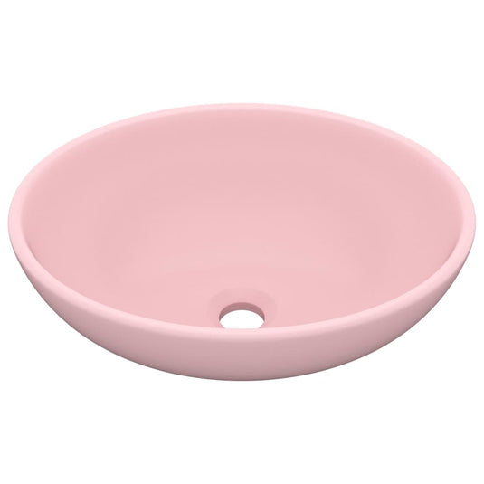 Vidaxl wastafel ovaal 40x33 cm keramiek matroze