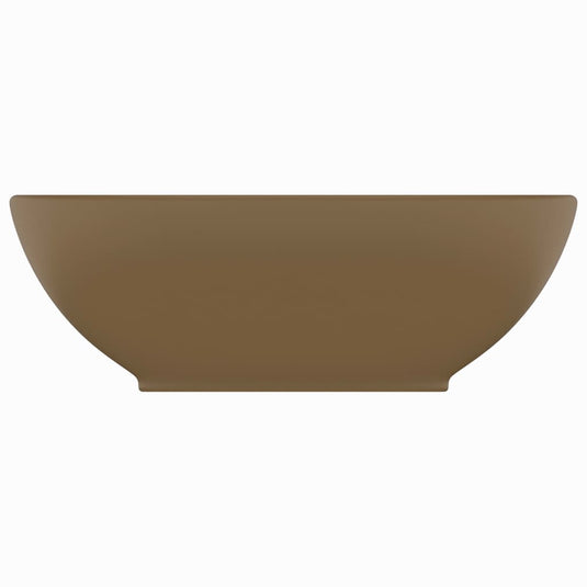 Vidaxl wastafel ovaal 40x33 cm keramiek matcrème