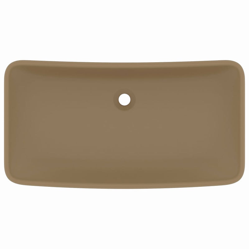 Afbeelding laden in galerijviewer, Vidaxl wastafel rechthoekig 71x38 cm keramiek matcrème
