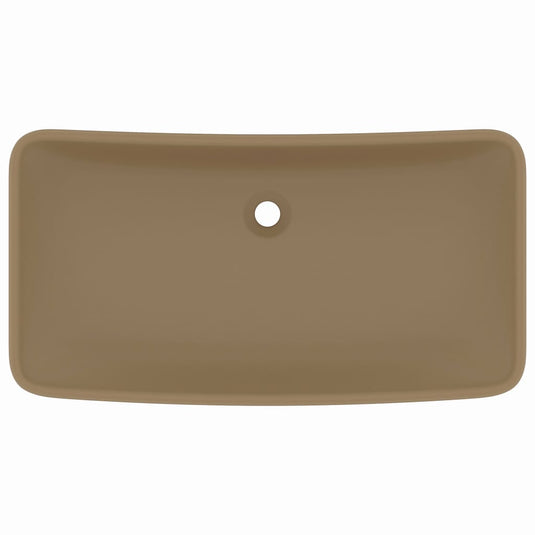 Vidaxl wastafel rechthoekig 71x38 cm keramiek matcrème