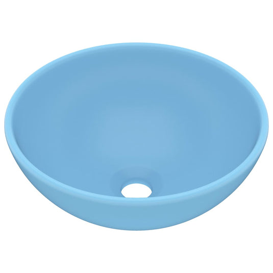 Vidaxl wastafel rond 32,5x14 cm keramiek mat lichtblauw