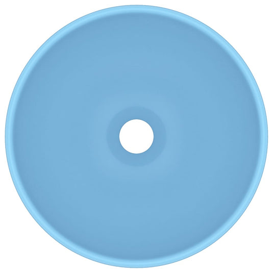Vidaxl wastafel rond 32,5x14 cm keramiek mat lichtblauw