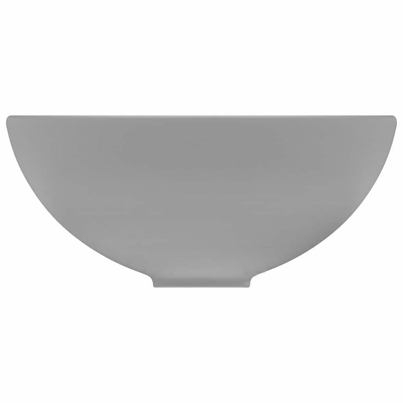 Afbeelding laden in galerijviewer, Vidaxl wastafel rond 32,5x14 cm keramiek mat lichtgrijs
