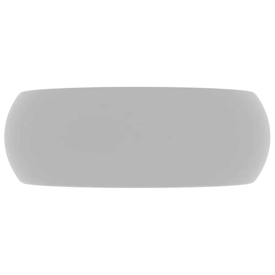 Vidaxl wastafel rond 40x15 cm keramiek mat lichtgrijs