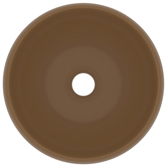 Vidaxl wastafel rond 40x15 cm keramiek matcrème