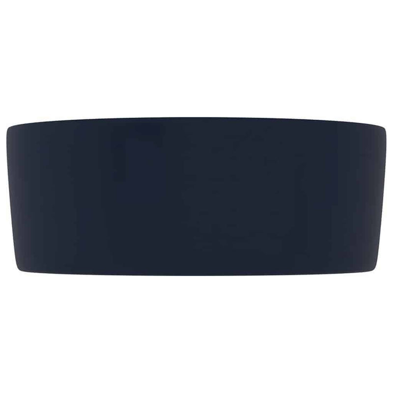 Afbeelding laden in galerijviewer, Vidaxl wastafel rond 40x15 cm keramiek mat donkerblauw
