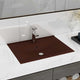 Vidaxl wastafel met kraangat 60x46 cm keramiek mat donkerbruin