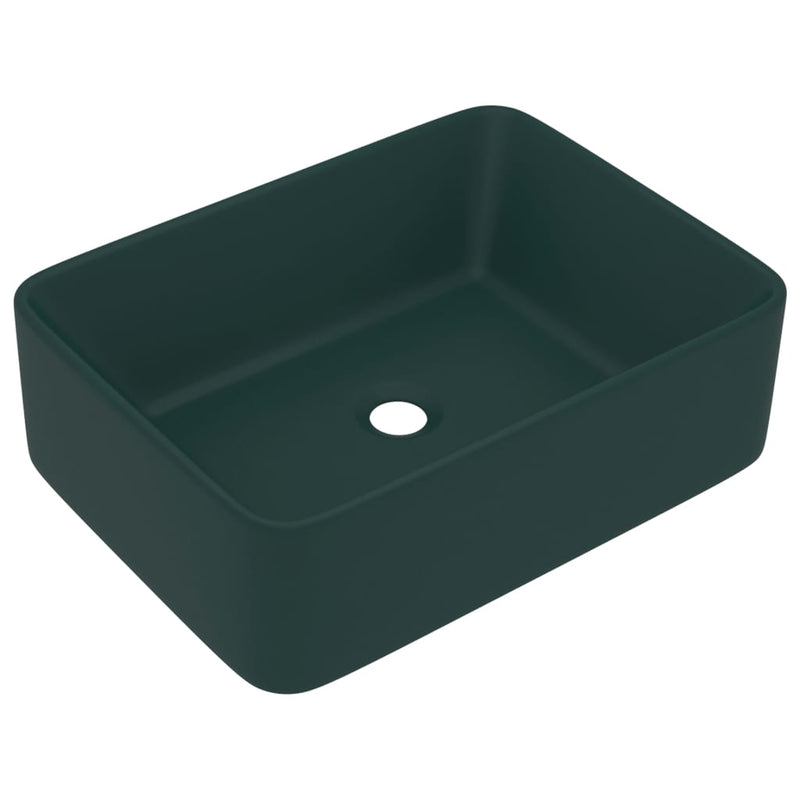 Afbeelding laden in galerijviewer, Vidaxl wastafel 41x30x12 cm keramiek mat donkergroen
