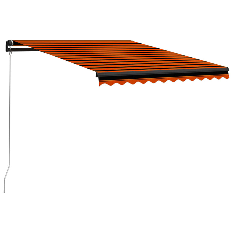 Afbeelding laden in galerijviewer, VidaXL Luifel handmatig uittrekbaar 350x250 cm oranje en bruin
