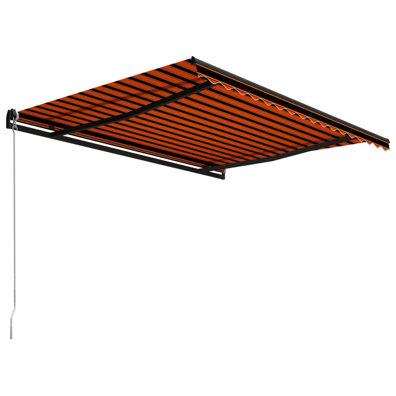 Afbeelding laden in galerijviewer, VidaXL Luifel handmatig uittrekbaar 400x300 cm oranje en bruin
