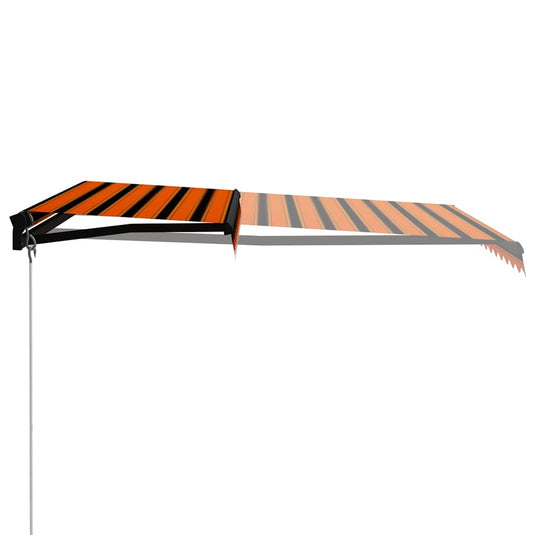 Vidaxl luifel handmatig uittrekbaar met led 300x250 cm oranje en bruin