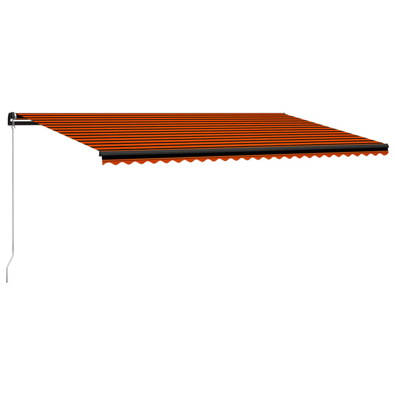 Afbeelding laden in galerijviewer, VidaXL Luifel handmatig uittrekbaar met LED 600x300 cm oranje en bruin
