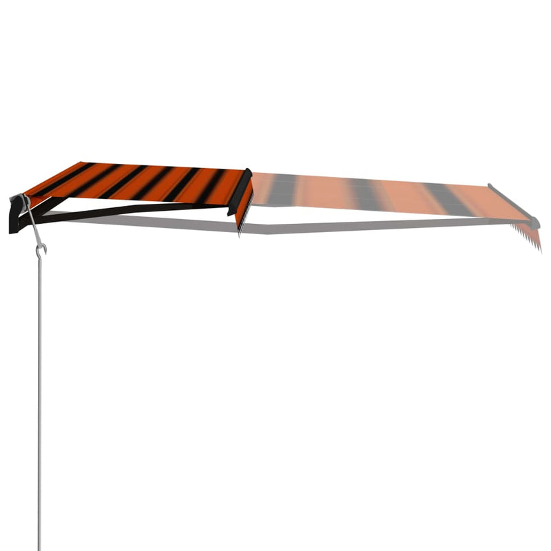 Afbeelding laden in galerijviewer, VidaXL Luifel uittrekbaar met windsensor LED 450x300 cm oranje bruin

