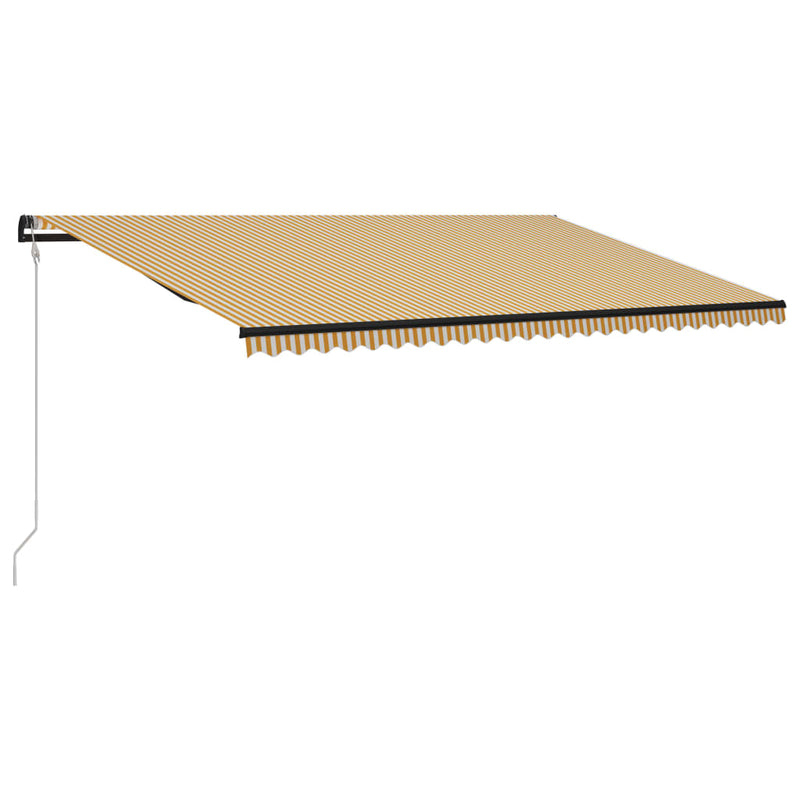 Afbeelding laden in galerijviewer, VidaXL Luifel uittrekbaar met windsensor en LED 600x300 cm geel en wit
