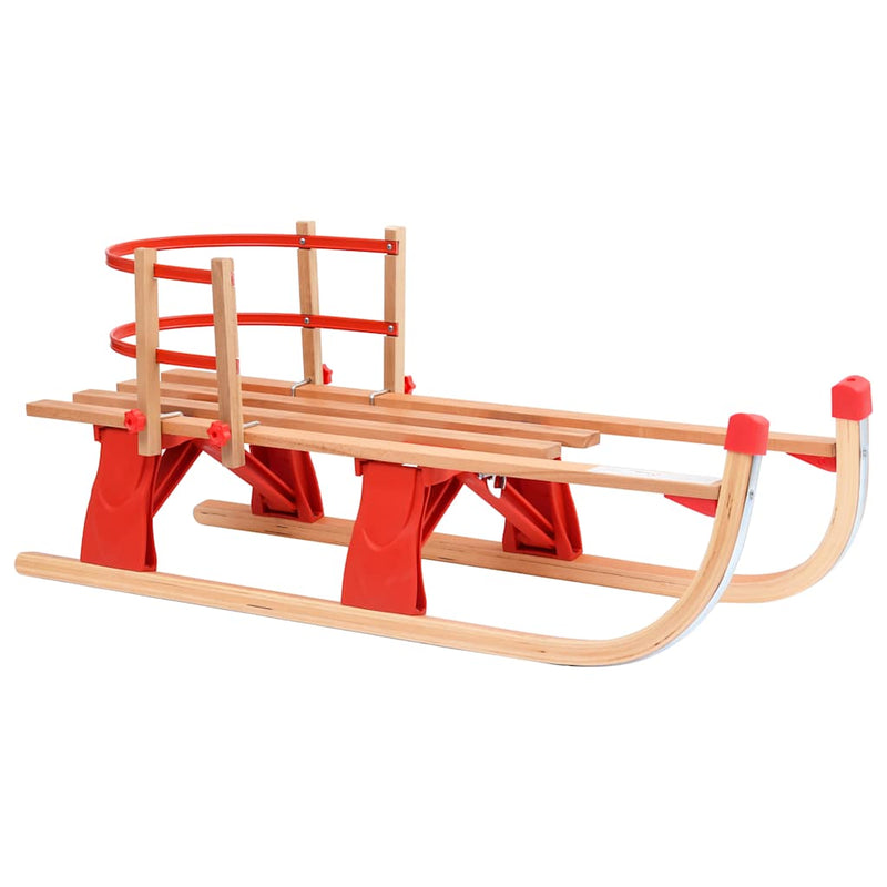 Afbeelding laden in galerijviewer, Vidaxl sneeuwslee met rugleuning inklapbaar 119 cm hout
